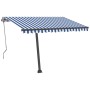 Toldo automático LED sensor de viento azul y blanco 300x250 cm de vidaXL, Toldos - Ref: Foro24-3069711, Precio: 599,26 €, Des...