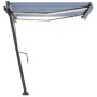 Toldo automático LED sensor de viento azul y blanco 300x250 cm de vidaXL, Toldos - Ref: Foro24-3069711, Precio: 599,26 €, Des...