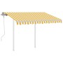 Retractable manual awning with yellow and white poles, 3x2.5 m. by vidaXL, Awnings - Ref: Foro24-3069898, Price: 327,09 €, Di...