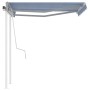 Toldo manual retráctil con postes azul y blanco 3,5x2,5 m de vidaXL, Toldos - Ref: Foro24-3069916, Precio: 475,53 €, Descuent...