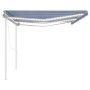 Manual retractable awning with blue and white LED 6x3.5 m by vidaXL, Awnings - Ref: Foro24-3070081, Price: 739,48 €, Discount: %