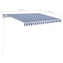 Toldo manual retráctil con postes azul y blanco 3,5x2,5 m de vidaXL, Toldos - Ref: Foro24-3069916, Precio: 475,53 €, Descuent...