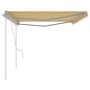 Toldo retráctil manual con postes amarillo y blanco 5x3,5 m de vidaXL, Toldos - Ref: Foro24-3070058, Precio: 519,34 €, Descue...