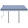 Toldo manual retráctil con luz LED azul y blanco 3x2,5 m de vidaXL, Toldos - Ref: Foro24-3070101, Precio: 351,18 €, Descuento: %