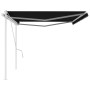 Retractable manual awning with anthracite gray posts 5x3.5 m by vidaXL, Awnings - Ref: Foro24-3070059, Price: 550,53 €, Disco...