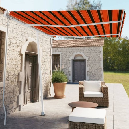 Orange and brown retractable manual foot awning 350x250 cm by vidaXL, Awnings - Ref: Foro24-3069520, Price: 484,12 €, Discoun...