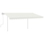 Toldo manual retráctil con LED crema 4x3,5 m de vidaXL, Toldos - Ref: Foro24-3070022, Precio: 476,99 €, Descuento: %