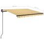 Manual retractable awning with yellow and white poles 3x2.5 m by vidaXL, Awnings - Ref: Foro24-3070098, Price: 294,41 €, Disc...