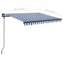 Manual retractable awning with blue and white poles 3x2.5 m by vidaXL, Awnings - Ref: Foro24-3070096, Price: 294,41 €, Discou...