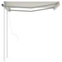 Automatic retractable awning with cream poles 3x2.5 m by vidaXL, Awnings - Ref: Foro24-3069907, Price: 468,28 €, Discount: %