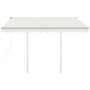 Automatic retractable awning with cream poles 3x2.5 m by vidaXL, Awnings - Ref: Foro24-3069907, Price: 468,28 €, Discount: %