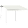 Manual retractable awning with cream poles 3x2.5 m by vidaXL, Awnings - Ref: Foro24-3069897, Price: 333,99 €, Discount: %