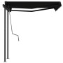 Retractable manual awning with anthracite gray posts 3x2.5 m by vidaXL, Awnings - Ref: Foro24-3070099, Price: 294,31 €, Disco...