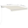 Manual retractable awning with cream poles 3x2.5 m by vidaXL, Awnings - Ref: Foro24-3069897, Price: 333,99 €, Discount: %