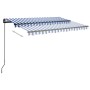 Automatic awning with wind sensor LED blue and white 3x2.5 m by vidaXL, Awnings - Ref: Foro24-3070111, Price: 591,23 €, Disco...