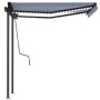 Toldo automático con LED sensor de viento azul y blanco 3x2,5 m de vidaXL, Toldos - Ref: Foro24-3070111, Precio: 572,62 €, De...