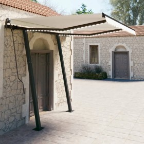 Manual retractable awning with cream LED 3x2.5 m by vidaXL, Awnings - Ref: Foro24-3070102, Price: 350,97 €, Discount: %