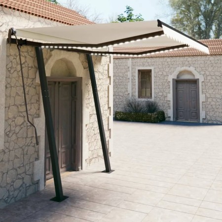 Toldo manual retráctil con LED crema 3x2,5 m de vidaXL, Toldos - Ref: Foro24-3070102, Precio: 350,86 €, Descuento: %