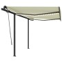 Manual retractable awning with cream LED 3x2.5 m by vidaXL, Awnings - Ref: Foro24-3070102, Price: 350,86 €, Discount: %