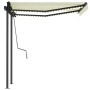 Manual retractable awning with cream LED 3x2.5 m by vidaXL, Awnings - Ref: Foro24-3070102, Price: 350,86 €, Discount: %