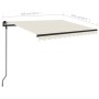 Manual retractable awning with cream LED 3x2.5 m by vidaXL, Awnings - Ref: Foro24-3070102, Price: 350,86 €, Discount: %