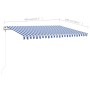 Manual retractable awning with blue and white poles 4x3 m by vidaXL, Awnings - Ref: Foro24-3069936, Price: 571,59 €, Discount: %