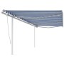 Toldo manual retráctil con postes azul y blanco 6x3,5 m de vidaXL, Toldos - Ref: Foro24-3070076, Precio: 697,99 €, Descuento: %