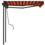 Retractable manual awning with orange and brown posts, 3.5x2.5 m. by vidaXL, Awnings - Ref: Foro24-3070120, Price: 353,32 €, ...