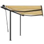 Toldo automático retráctil con postes amarillo blanco 3,5x2,5 m de vidaXL, Toldos - Ref: Foro24-3070128, Precio: 480,99 €, De...