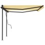 Toldo manual retráctil con postes amarillo y blanco 4x3 m de vidaXL, Toldos - Ref: Foro24-3070138, Precio: 540,27 €, Descuent...