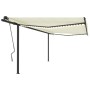 Toldo automático LED sensor de viento color crema 4x3 m de vidaXL, Toldos - Ref: Foro24-3070152, Precio: 775,27 €, Descuento: %