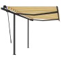 Toldo manual retráctil con postes amarillo y blanco 3,5x2,5 m de vidaXL, Toldos - Ref: Foro24-3070118, Precio: 349,94 €, Desc...