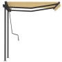 Toldo manual retráctil con postes amarillo y blanco 3,5x2,5 m de vidaXL, Toldos - Ref: Foro24-3070118, Precio: 349,94 €, Desc...