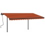 Automatic retractable awning with orange and brown poles 4x3 m by vidaXL, Awnings - Ref: Foro24-3070150, Price: 593,99 €, Dis...