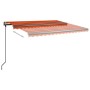 Toldo automático retráctil con postes naranja y marrón 4x3 m de vidaXL, Toldos - Ref: Foro24-3070150, Precio: 593,99 €, Descu...