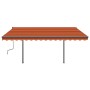 Toldo automático retráctil con postes naranja y marrón 4x3 m de vidaXL, Toldos - Ref: Foro24-3070150, Precio: 593,99 €, Descu...