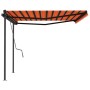 Automatic retractable awning with orange and brown poles 4x3 m by vidaXL, Awnings - Ref: Foro24-3070150, Price: 608,96 €, Dis...