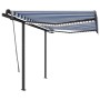 Manual retractable awning with blue and white LED 3.5x2.5 m by vidaXL, Awnings - Ref: Foro24-3070121, Price: 504,34 €, Discou...