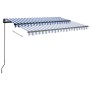 Manual retractable awning with blue and white LED 3.5x2.5 m by vidaXL, Awnings - Ref: Foro24-3070121, Price: 504,34 €, Discou...