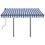 Manual retractable awning with blue and white LED 3.5x2.5 m by vidaXL, Awnings - Ref: Foro24-3070121, Price: 504,34 €, Discou...