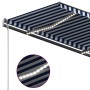 Manual retractable awning with blue and white LED 3.5x2.5 m by vidaXL, Awnings - Ref: Foro24-3070121, Price: 504,34 €, Discou...