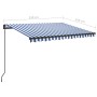 Manual retractable awning with blue and white LED 3.5x2.5 m by vidaXL, Awnings - Ref: Foro24-3070121, Price: 504,34 €, Discou...