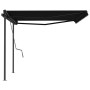 Toldo automático retráctil con postes gris antracita 4x3 m de vidaXL, Toldos - Ref: Foro24-3070149, Precio: 591,92 €, Descuen...