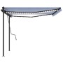 Toldo automático con LED sensor de viento azul y blanco 4,5x3 m de vidaXL, Toldos - Ref: Foro24-3070171, Precio: 673,03 €, De...