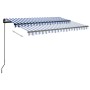 Toldo automático LED sensor de viento azul y blanco 3,5x2,5 m de vidaXL, Toldos - Ref: Foro24-3070131, Precio: 587,37 €, Desc...