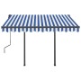 Toldo automático LED sensor de viento azul y blanco 3,5x2,5 m de vidaXL, Toldos - Ref: Foro24-3070131, Precio: 587,37 €, Desc...