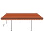 Toldo manual retráctil con postes naranja y marrón 4x3 m de vidaXL, Toldos - Ref: Foro24-3070140, Precio: 528,37 €, Descuento: %