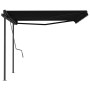 Manual retractable awning with anthracite gray posts 4x3 cm by vidaXL, Awnings - Ref: Foro24-3070139, Price: 540,06 €, Discou...