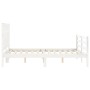 White solid wood bed frame with headboard 140x200 cm by vidaXL, Beds and slatted bases - Ref: Foro24-3194312, Price: 145,84 €...