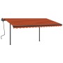 Toldo automático retráctil con postes naranja y marrón 4,5x3 m de vidaXL, Toldos - Ref: Foro24-3070170, Precio: 626,45 €, Des...